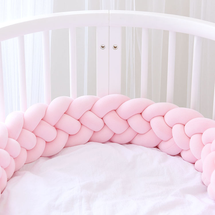 Baby Plush 4 Meters 3 Braiders Long Crib Cot Bed Bedding Cot Braided Yarn Knitted Handmade Crib Bumper Supplier