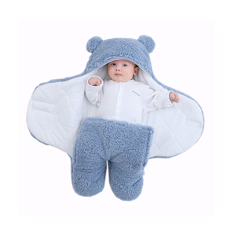 Boys Girls Winter Sleeping Nursery Wrap Ultra Soft Fluffy Newborn Blanket Infant Baby Sleeping Bag