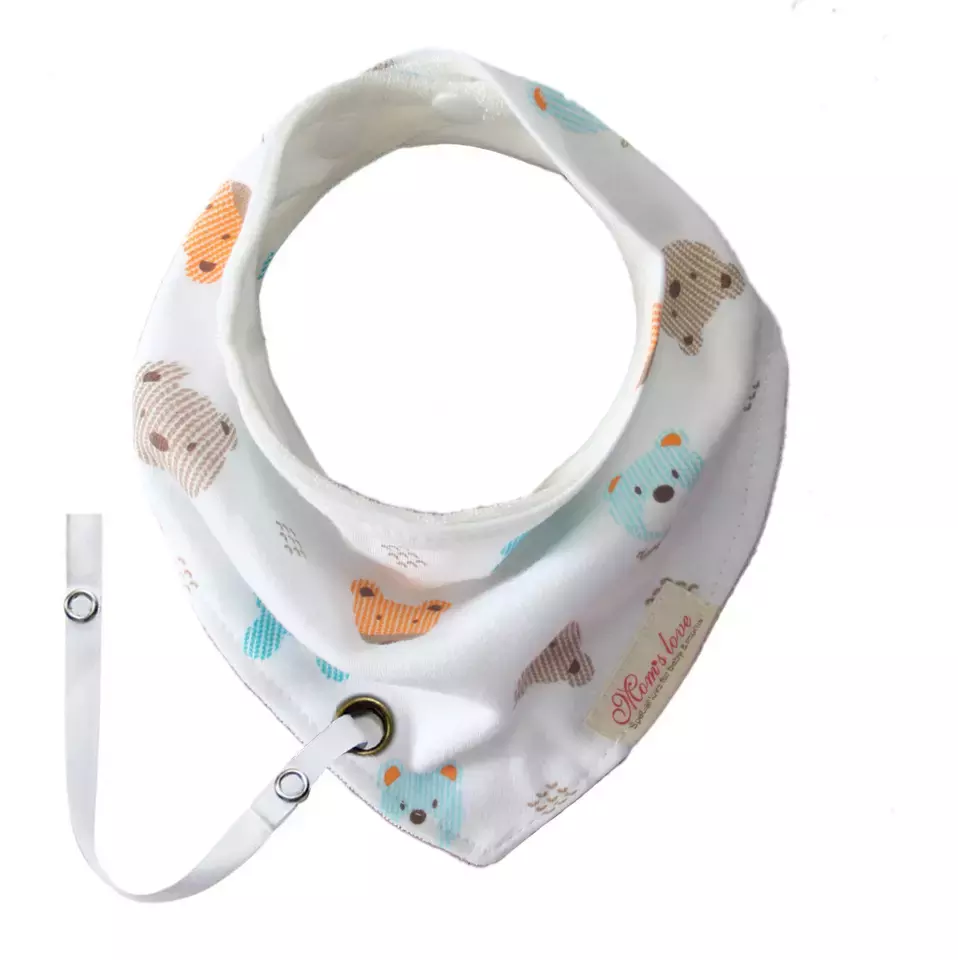 Wholesale Toddlers Washable Double Layers New 100% Cotton Baby Adjustable Bib