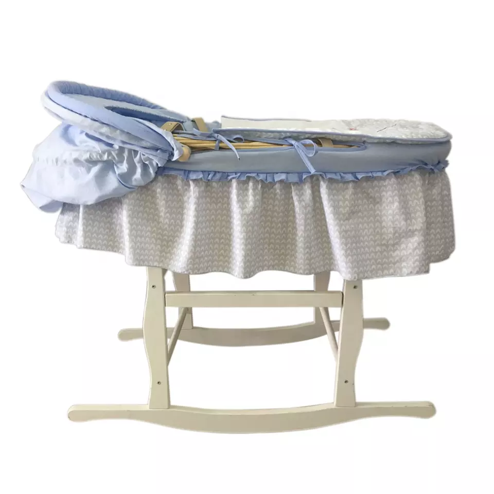 Eco-baby Handmade Sleeping Bed Pod Wicker Rattan Baby Doll Basket Crib Baby Moses Basket