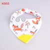 Factory Directly Sale Baby 100% Pure Cotton Teething Embroidery 3 Layers Waterproof in Stock Bib BPA-Free Silicone Teether