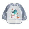 Infant babybib Waterproof Cute Reusable Long Full Sleeved Bib Apron with Pocket